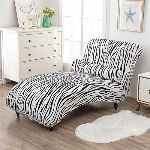 Surwin Chaiselongue Schonbezüge, Ohne Armlehne Liegesessel Stuhlbezug Stretch Modern Relaxliege Schonbezug für Wohnzimmer, Schlafzimmer, Lounge (1PC,Zebra)