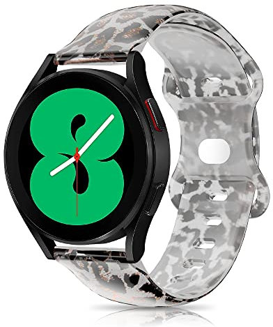 ToVioc Correa de 20mm Compatible con Samsung Galaxy Watch 7(40/44mm)/Watch FE 40mm, Silicona Leopardo Banda para Samsung Galaxy Watch 6 Classic/Watch 5 Pro - Estampado Leopardo