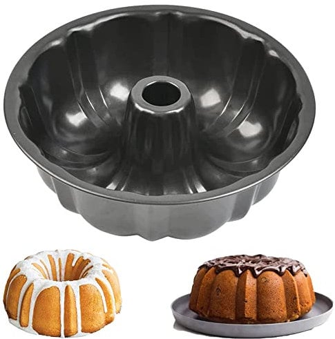 LANYOTA Backform rund Ring Cake Tin, 24cm/9.6in Zinn Runde Kuchen Pfanne Tablett, Antihaft Backen Formdose, Kohlenstoffstahl