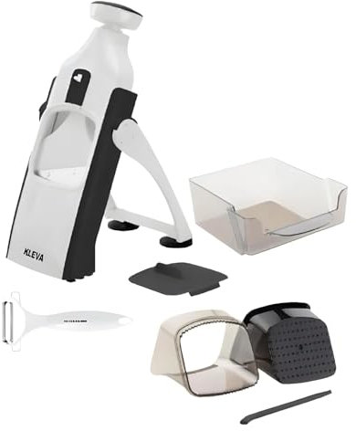 MYBO TV - SAFETY SLICER - Coupe-Légumes XL - 24 Types de Coupe - Facile et Sûr - Passe au Lave-Vaisselle - Garanti 2 Ans - Vu à la Télé, Argent