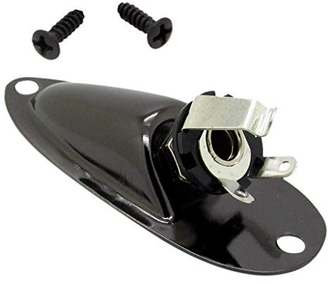 Black Boat Style 1/4 Inch Guitar Jack Input Jack Socket For Strat Guitar