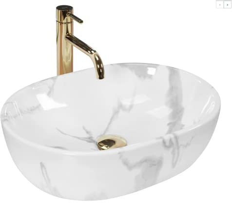 Rea U8001, Aufsatzwaschbecken AMELIA MARMO SHINY, Stone