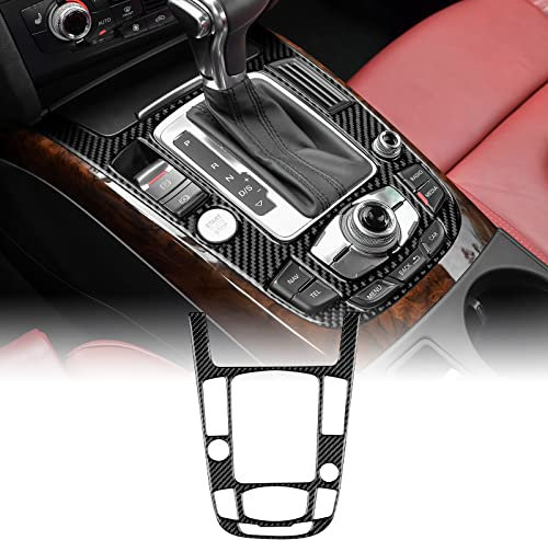 KUNGKIC Kohlefaser Auto Schalthebel Konsole Gangschaltung außen Rahmen Getriebe Innenbereich Trimmen Aufkleber Compatible with Audi Q5 A4 A5 2009-2016 Zubehör Schwarz Stil B