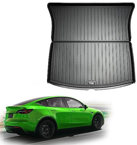 2befair Nachhaltige Tesla Model Y Kofferraummatte - Made in Germany - Gummimatte Schutz Allwettermatte Trunk Matte hochwandig für den Kofferraum wasserdicht und rutschfest