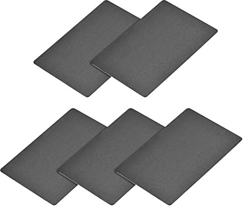 METALLIXITY En Blanco Metal Tarjeta (66mm x 45mm x 0,5mm) 5uds, Anodizado Aluminio Identificación Placa - para Hogar Interior Bricolaje Señalización Grabado, Negro