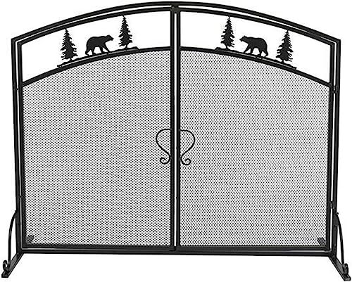 BTURYT Pantalla para Chimenea Pantalla de Chimenea Árbol de Navidad Curvo Pantalla de Chimenea de Hierro Decorativa Montaje fácil Cubierta de Chimenea sólida Rejilla de protección contra chispas