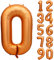 Orange Geburtstag Ballon Zahl 0 in Farbe Riesen Folienballon Mylar Helium luftballon für Hochzeit Babyparty Jubiläum Geburtstagsdeko Mädchen Jungen Happy Birthday Party Deko