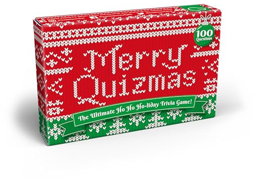 Bubblegum Stuff Merry Quizmas – A Ho-Ho-Ho-Holly Jolly Holiday Trivia Game – Schlitten dieses Weihnachten mit diesen 100 baumverlogenen festlichen Quizfragen für die ganze Familie – 100 Spielkarten