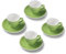Terra Home 4er Espresso-Tassen Set - Grün, 90 ml, Glossy, Porzellan, Dickwandig, Spülmaschinenfest, italienisches Design - Kaffee-Tassen Set mit Untertassen