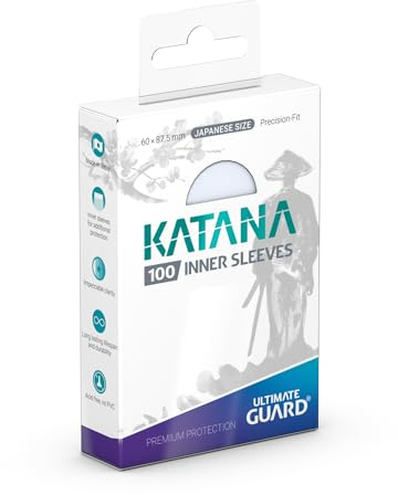 Ultimate Guard Katana Innenkartenhüllen, japanische Größe, TCG, 64 x 89 mm, transparent, Doppelhüllen, kein PVC und säurefrei, 100 Stück