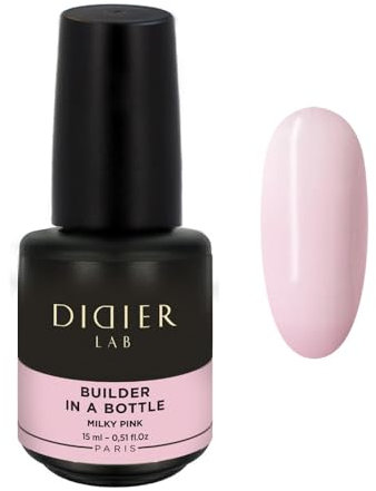 Didier Lab - Premium Builder Gel in a Bottle Milky Pink - Nagelgel UV Aufbaugel für Gelnägel zur Nagelverlängerung und Modellage - Nail Art Gel Nägel - Farbgel für Gelnägel - 15ml