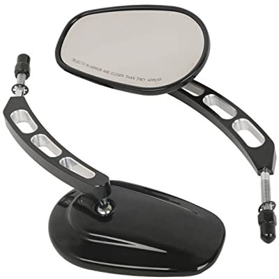 8mm Rückspiegel Für Harley Für Road King Für Touring XL 883 Für Sportster Für Fatboy Für Dyna Für FXDF Motorrad Rückspiegel Spiegel (Color : Schwarz)