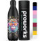 Proworks Botellas de Agua Deportivas de Acero Inoxidable Cantimplora Termo, Doble Aislamiento 12 Horas Caliente y 24 Horas Frío 1L - Toda Salpicadura de Pintura Negra - Chimp