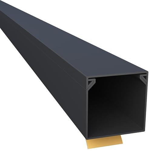 CILSON WDK2525SS 4600180 Kabelkanal Selbstklebend 25x25mm 20m, Schwarz - 10 Stück 2 m / 2000 mm, Quadratische Form, Perfekte Kabelordnung