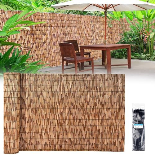 Nanquintilize Schilfrohr-Bambus-Zaun In Sondergröße, 1,2X10M, 1,3X11M, 1,4X12M, Sichtschutz Aus Schilfrohr, Bambuszaun for Den Außenbereich, for Garten, Balkon, Hofdekoration, Atmungsaktiv