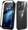 Kmofizle 360 Grad für iPhone 15 Pro Max Hülle mit Eingebaut Glas Schutzfolie und Kameraschutz, Stoßfest Stoßfänger Fullbody Handyhülle für iPhone 15 Pro Max (6.7 Zoll) - Schwarz
