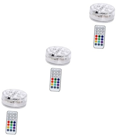 INOOMP 3 Sätze geführtes Tauchlicht LED-Tauchlicht mit Fernbedienung Zahnstocherhalter dimmbare led leuchten dimmable led light LED-Tauchlampe Tauchbare Unterwasserlampe für Schwimmbecken