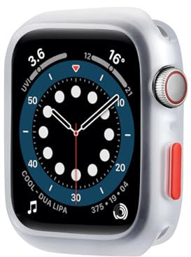 BARALARIQIU Funda suave para Apple Watch Series 7, 8, 9, 45 mm, a prueba de golpes, sensible al tacto, materiales de TPU flexible, funda protectora transparente y roja