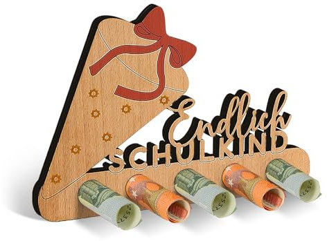 Giftota Einschulung Geldgeschenk Holz - Endlich Schulkind - Geschenk Einschulung Junge Mädchen, Schulanfang Geschenke