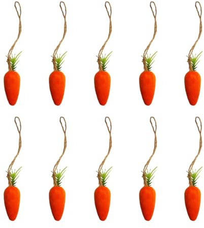 Aurgiarme Oster-Karottendekorationsset, Schaumstoff-Karotten für Fotografie, Haushalt, Party, Basteln, Osterbaumschmuck, 10 Stück