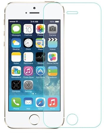 DEALY - Protector de cristal templado para iPhone SE, 5S, 5C