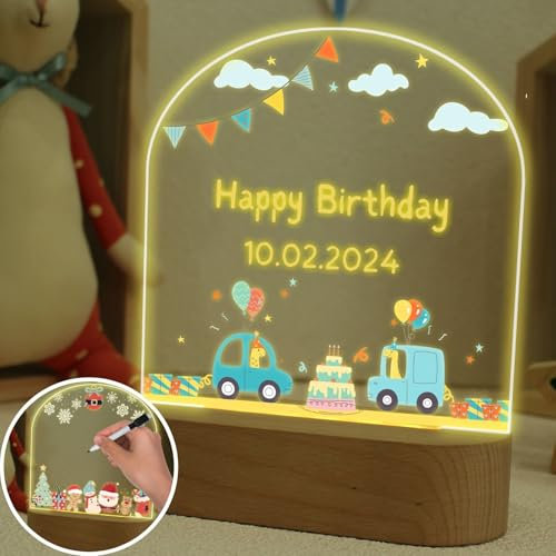 uniqicon Geschenke Geburt, Nachttischlampe Kinderzimmer, Personalisierte Led Kinder Nachtlicht, Diy Lichterkinder-Bieten Sie Kindern Trost Und Sicherheit, Sinnvolle Geschenke zur Geburt