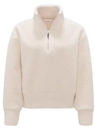 OPUS Damen Sweatshirt | Sweater GATROI Regular in Teddyfell Optik Soft Cream, 40