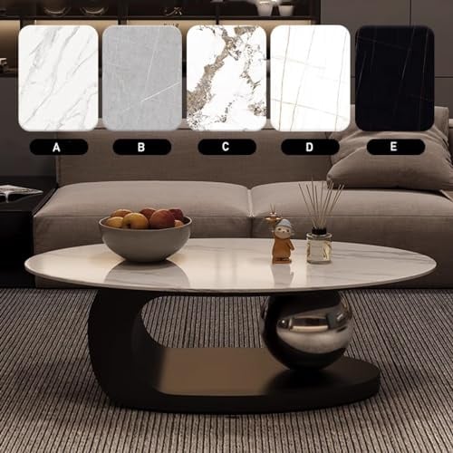 ZCFLWR Luxuriöser Couchtisch aus Marmor mit Goldener Metallhalterung und Steinarbeitsplatte – Elegantes Styling, einzigartiges Design, leicht zu reinigen