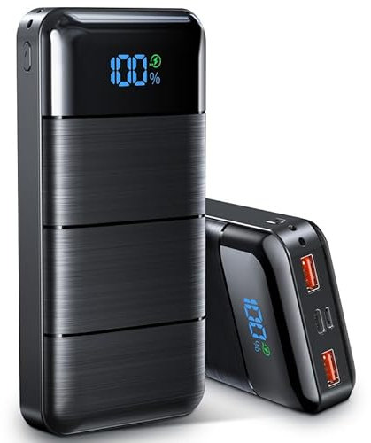 Power Bank 30000mAh,Power Pack with Led Display, Battery Pack Fast Charging Qc 22.5w & Usb C Pd 20w,Portable Charger Water Proof Portable Powerbank 3 Inputs And 3 Outputs for Tablets,Mobile Phones