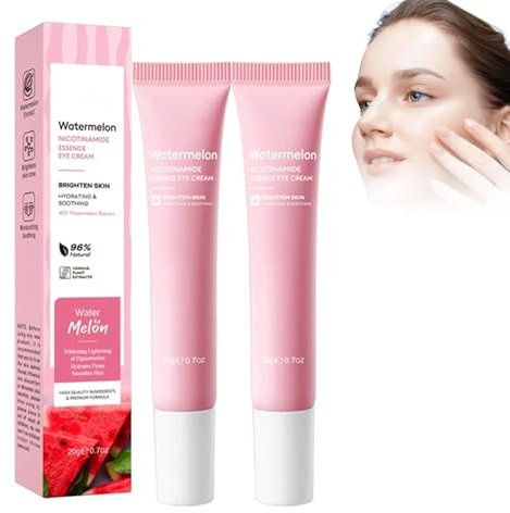 2 Stück Intensive Augencreme, Watermelon Niacinamide Moisturize Serum Under Eye Balm Anti Schwellungen Augencreme,Anti-Aging Augencreme Für Augenringe, Schwellungen,Tränensäcke,Falten Und Feine Linien