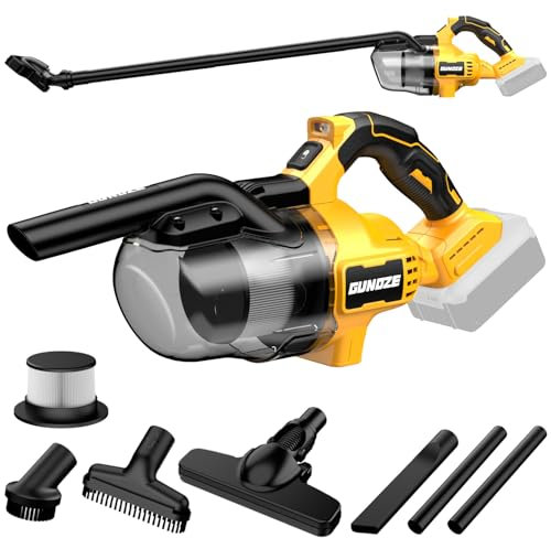 Cordless Vacuum for Dewalt 20V Battery, 5 in 1 Handheld Electric Vacuum Cleaner with 500W Powerful Motor, 46 CFM Portable with 2 Filtration HEPA for Home, Floor, Carpet, Car (Tool Only)