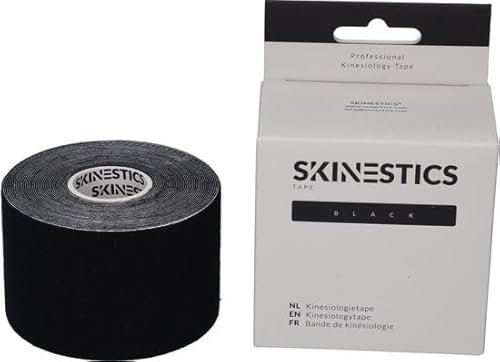 Skinestics | Bandes de Kinésiologie Noir | 3 Rouleaux | 600cm x 5cm | Genou, Cheville | K Tape, Strap Sport, Leukotape | Kinesio Tape & Bande Strapping Adhésif | Ruban Athlétique Élastique