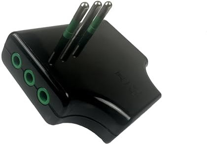 FANTON Adattatore salvaspazio da spina piccola 10A a 3 spine piccole 10A, colore nero