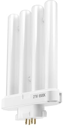 Wrtysully 220V 27W 4 Pin Rows 6500K Double-H Quad Tube Compact Fluorescent Lamp Light Bulb