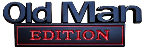 3D Old Man Edition Auto Emblem, Metall Logo Auto Aufkleber für Männer, Lustige Edition Stoßstangenaufkleber für AUT-o, LKW, SUV, Seite Oder Heckklappe, Kofferraum Körper
