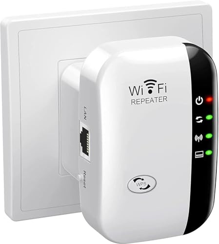 SHYSBV WiFi Extender Signal Booster Up to 5000sq.ft and 50+ Devices,WiFi Booster,WiFi Range Extender,Wireless Internet Repeater,Quick Setup,Home Wireless Signal Booster,UK plug (White)