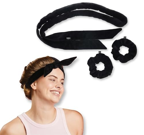 PARSA Beauty Hair Hero Beach Wave Styler für natürliche Wellen, texturiertes Styling und Beach-Look, mit 2 Scrunchies, Schwarz