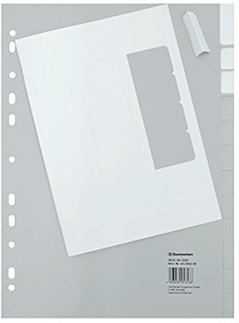 Soennecken Register 1518 DIN A4 blanko volle Höhe 12Blatt PP grau