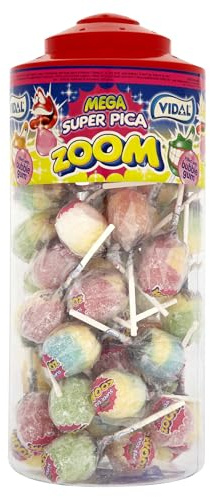 Vidal Mega Zoom Sour Lollies 1.5 kg (Pack of 1, Total 50 Pieces)