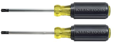Klein Tools 32378 Juego de destornilladores de punta combinada con puntas combinadas #1 y #2 y asas de agarre acolchado, fabricado en Estados Unidos, 2 piezas