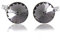 Materia Kristall Ohrringe Silber 925 Damen Stecker rund SO-102-Schwarz