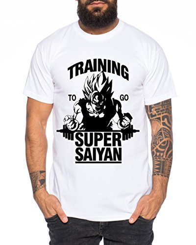 Goku Super Saiyan Herren T-Shirt One Goku Dragon Master Son Ball Vegeta Turtle Roshi Piece Golds Db, Farbe:Weiss;Größe:L