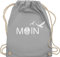 Turnbeutel Rucksack - Sprüche Statement - Moin Moin Hamburg Maritime Nordsee Geschenk - Unisize - Hellgrau - beutel seemann mit aufschrift boot stoffrucksack maritimer statements möwe stoffbeutel