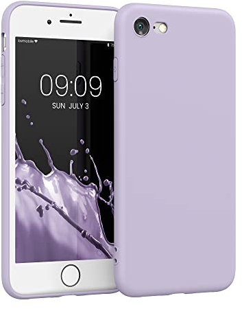 kwmobile Carcasa Compatible con Apple iPhone SE (2022/2020) / 8/7 Funda - con Bordes elevados - Apto Carga inalámbrica - Lila Mate