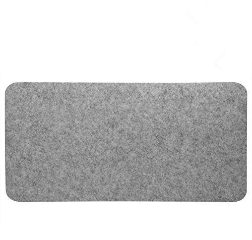 Mavis Laven 68 x 33cm Tapis De Souris en Feutre - Surface Antistatique - Antiderapent - Design Ergonomique - 4 Couleurs - Bureau - pour Ordinateur PC (Gris)