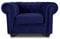 Sessel Chesterfield Asti - Couch, Couchgarnitur, Couchsessel, Loungesessel, Stühl, Holzfüße - Glamour Design, Velours (Dunkelblau (Velvet 86))