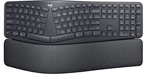 Logitech ERGO K860 for Business, Teclado partido inalámbrico, Disposición QWERTY Italiano - Gris