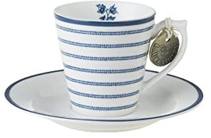 Laura Ashley Blueprint Collectables Kopf- und Untertassen -Espresso -Candy Stripe 9 Cl. Porzellan