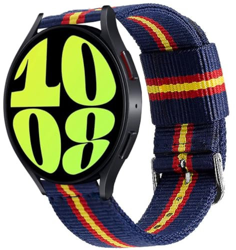ESTUYOYA Correa Compatible con Samsung Galaxy Watch 7/6/5/4/FE 44mm 40mm/6 Classic/5 Pro/4 Classic, Pulsera de Nylon Colores Bandera de España 20mm - Otan
