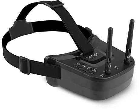 Plyisty FPV-Brille, 5,8-GHz-Mini-FPV-Brille 3-Zoll-LCD-Bildschirm 40-Kanal-FPV-Video-Headset Brille Eingebauter 3,7-V-1200-mAh-Akku